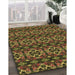 Machine Washable Transitional Night Red Rug in a Family Room, wshpat2526brn