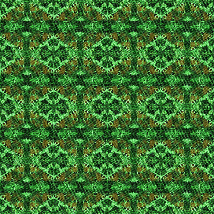 Round Patterned Dark Forest Green Rug, pat2526grn