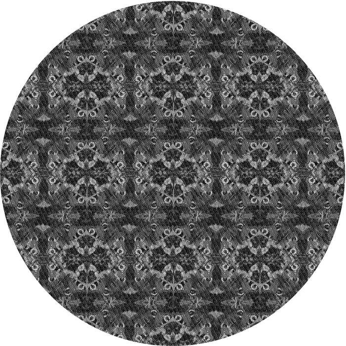 Square Machine Washable Transitional Charcoal Black Rug in a Living Room, wshpat2526gry