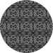 Square Patterned Charcoal Black Rug, pat2526gry