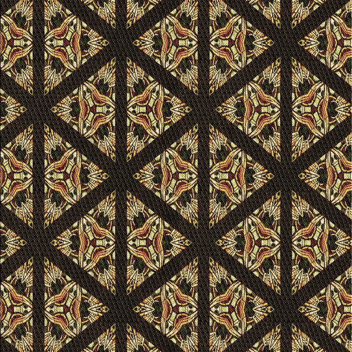 Patterned Black Brown Rug, pat2527brn