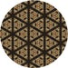 Square Patterned Black Brown Rug, pat2527brn