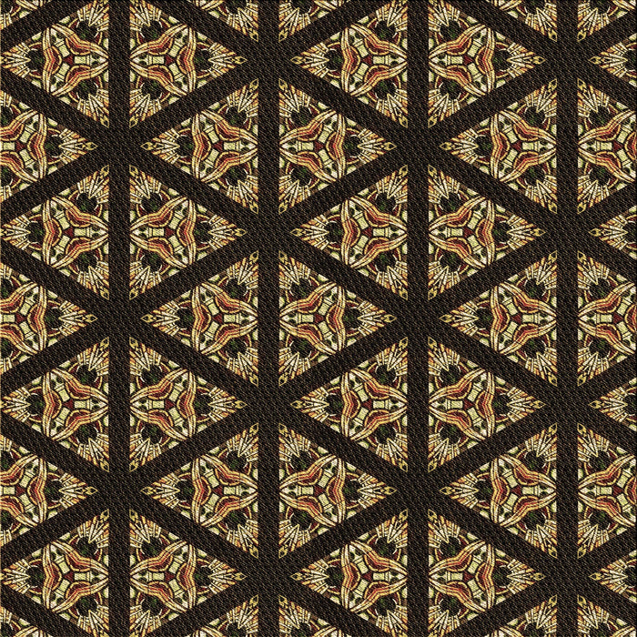 Round Patterned Black Brown Rug, pat2527brn