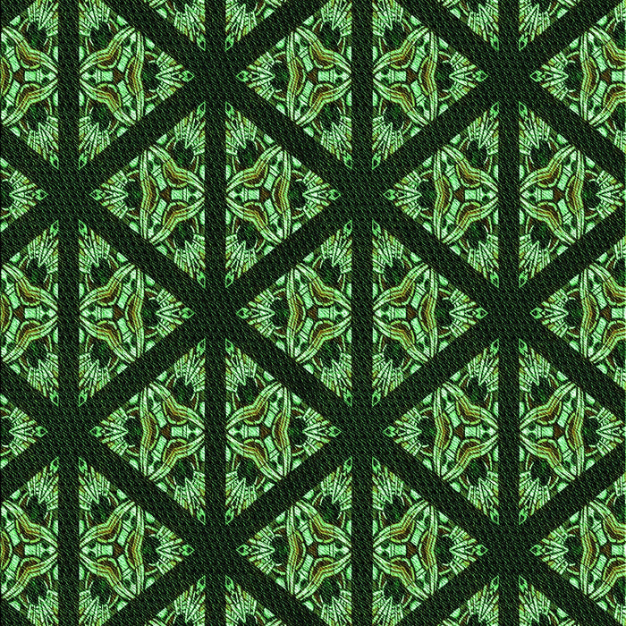 Patterned Black Rug, pat2527grn