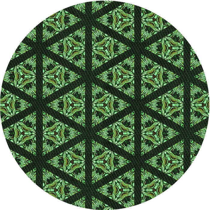 Square Patterned Black Rug, pat2527grn