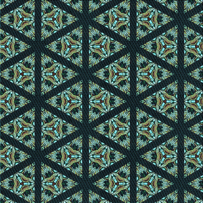 Round Patterned Mint Green Rug, pat2527lblu