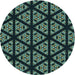 Square Patterned Mint Green Rug, pat2527lblu