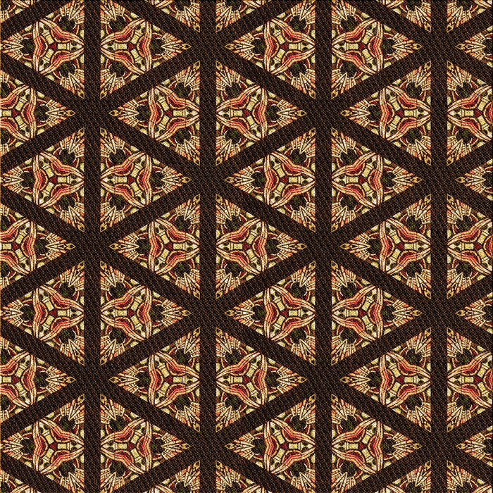 Round Patterned Black Brown Rug, pat2527org