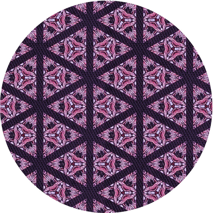 Square Patterned Orchid Purple Rug, pat2527pur