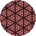 Square Patterned Red Rug, pat2527rd