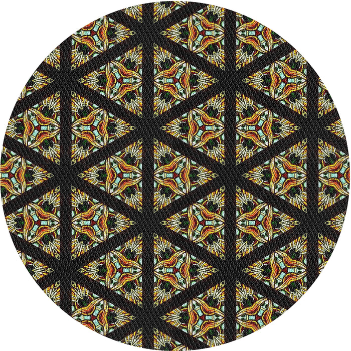 Square Machine Washable Transitional Black Brown Rug, wshpat2527