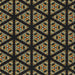 Square Patterned Black Brown Novelty Rug, pat2527