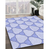 Patterned Lavender Blue Rug, pat2528blu