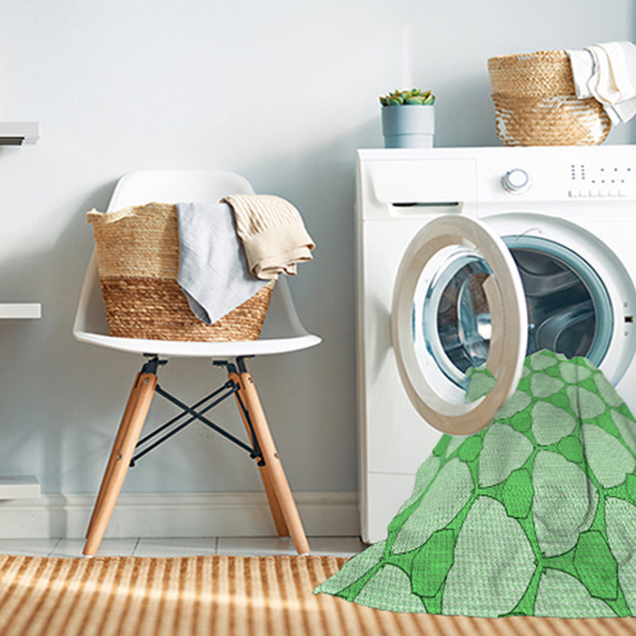 Machine Washable Transitional Green Rug in a Washing Machine, wshpat2528grn