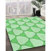 Patterned Green Rug, pat2528grn