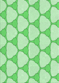 Machine Washable Transitional Green Rug, wshpat2528grn