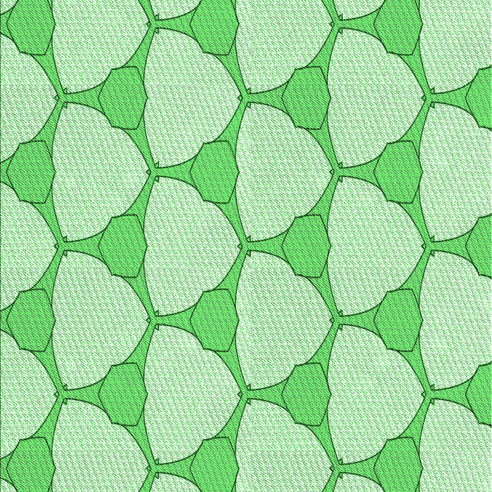 Machine Washable Transitional Green Rug, wshpat2528grn