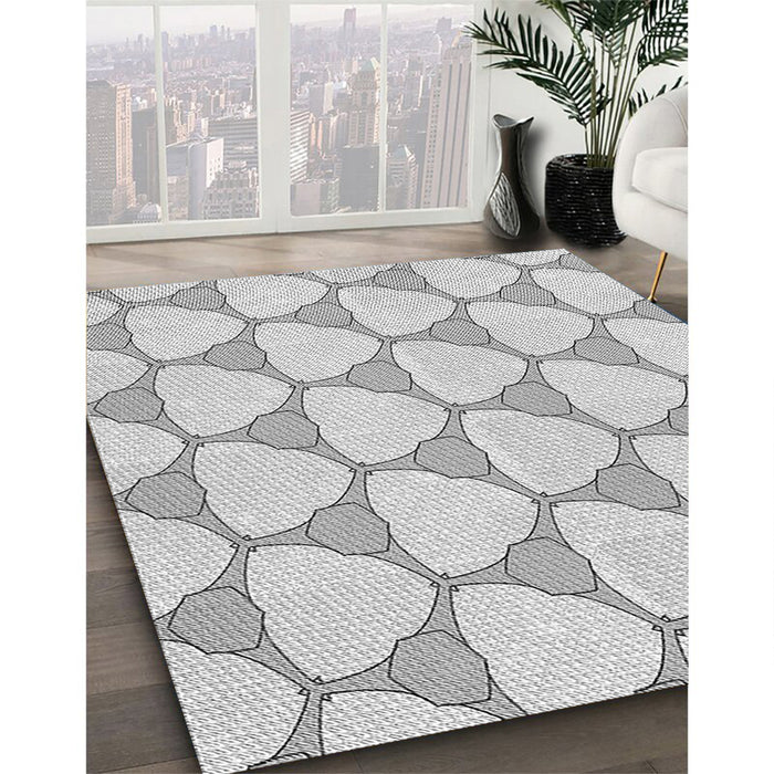 Patterned Platinum Gray Rug in Family Room, pat2528gry