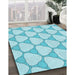 Machine Washable Transitional Blue Rug in a Family Room, wshpat2528lblu