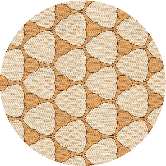 Square Patterned Golden Blonde Gold Rug, pat2528org
