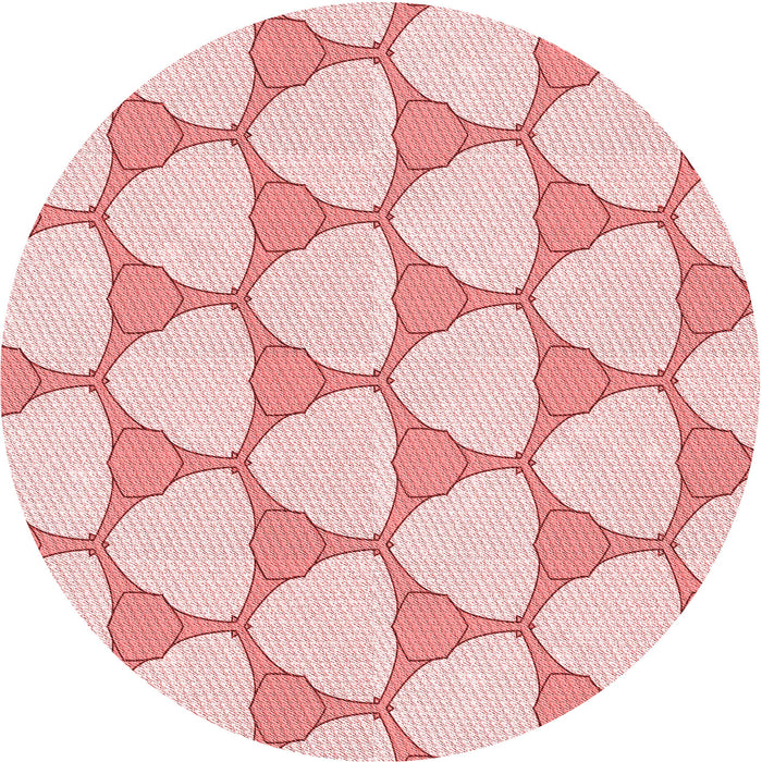 Square Patterned Light Red Pink Rug, pat2528rd