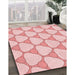 Patterned Light Red Pink Rug in Family Room, pat2528rd