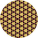 Square Patterned Deep Yellow Rug, pat2529brn