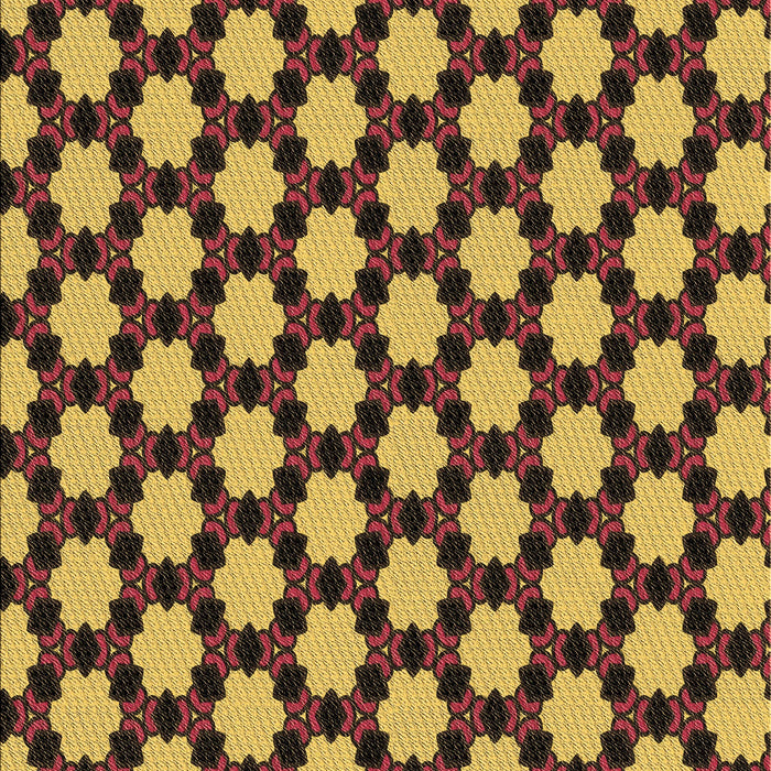 Patterned Deep Yellow Rug, pat2529brn