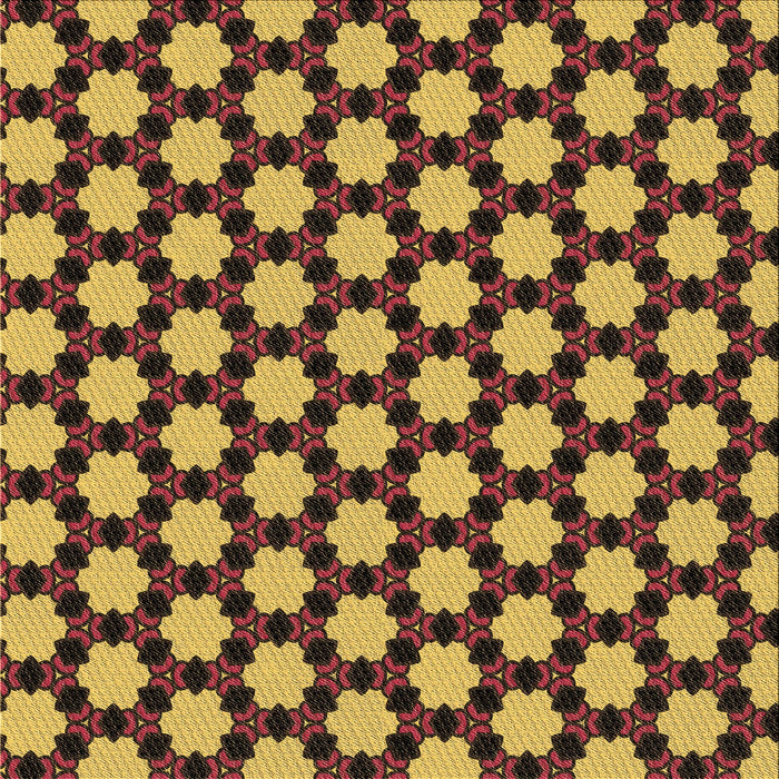 Round Patterned Deep Yellow Rug, pat2529brn