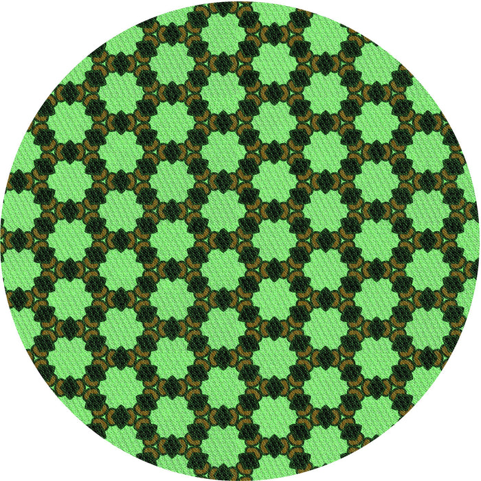 Square Patterned Dark Forest Green Rug, pat2529grn
