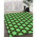 Machine Washable Transitional Dark Forest Green Rug in a Family Room, wshpat2529grn