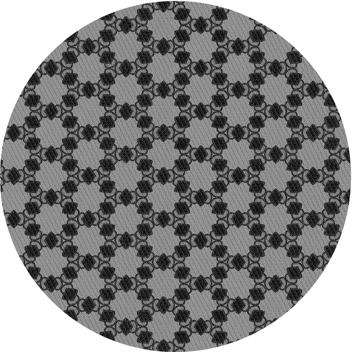 Square Patterned Gunmetal Gray Rug, pat2529gry