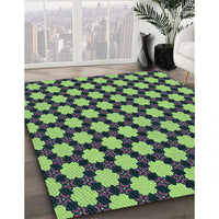 Patterned Green Rug, pat2529lblu