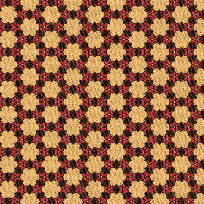 Round Patterned Yellow Rug, pat2529org