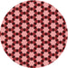 Square Patterned Pastel Red Pink Rug, pat2529rd