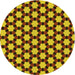 Square Patterned Deep Yellow Rug, pat2529yw