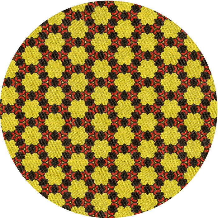 Square Machine Washable Transitional Deep Yellow Rug in a Living Room, wshpat2529yw