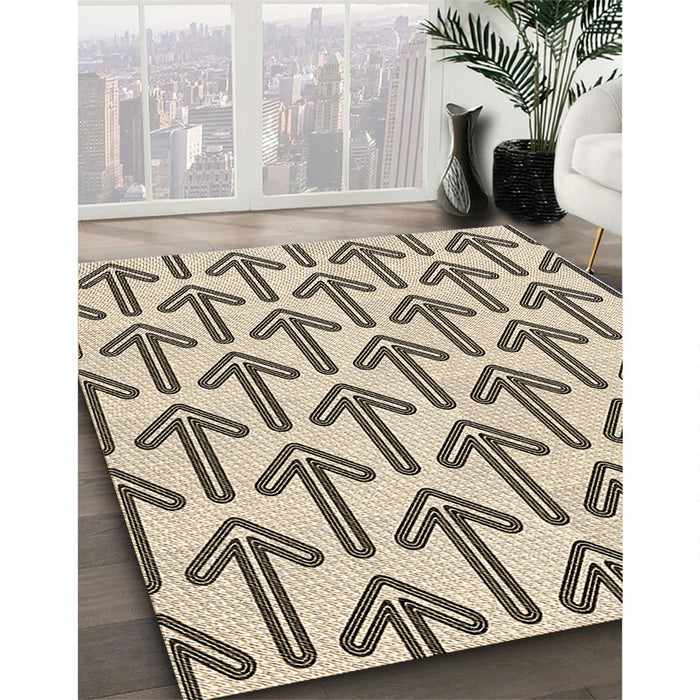 Machine Washable Transitional Vanilla Gold Rug in a Family Room, wshpat253brn
