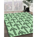 Patterned Mint Green Rug in Family Room, pat253grn