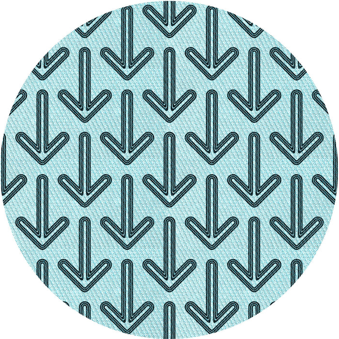 Square Patterned Aquamarine Stone Green Rug, pat253lblu