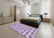 Patterned French Lilac Purple Rug in a Bedroom, pat253pur