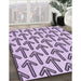 Patterned French Lilac Purple Rug in Family Room, pat253pur