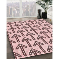 Patterned Light Red Pink Rug, pat253rd