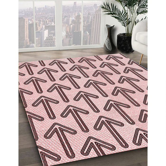 Machine Washable Transitional Light Red Pink Rug in a Family Room, wshpat253rd