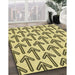 Machine Washable Transitional Mustard Yellow Rug in a Family Room, wshpat253yw