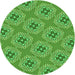 Square Machine Washable Transitional Neon Green Rug in a Living Room, wshpat2530grn