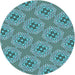 Square Machine Washable Transitional Bright Turquoise Blue Rug in a Living Room, wshpat2530lblu