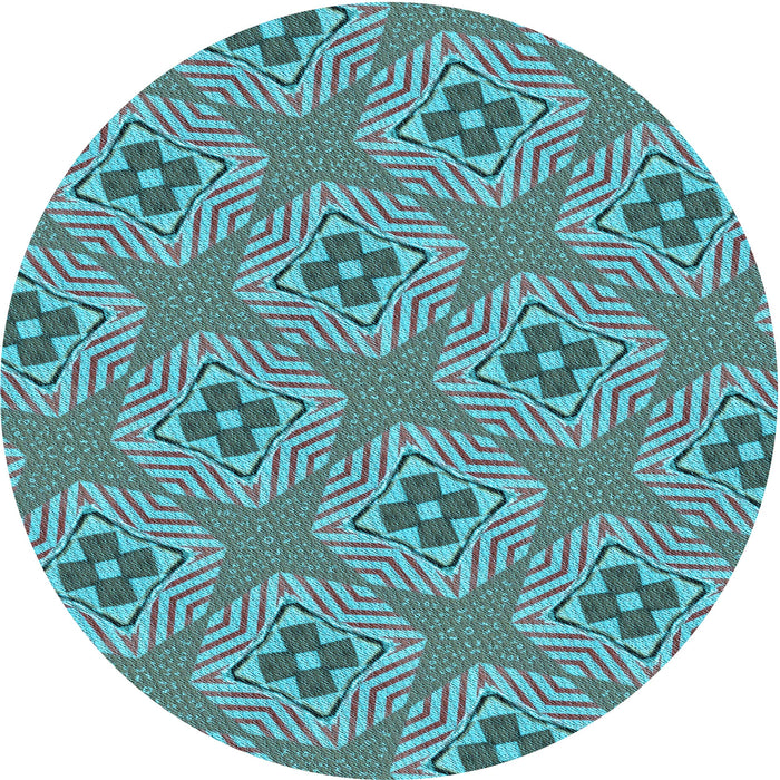 Square Patterned Bright Turquoise Blue Rug, pat2530lblu