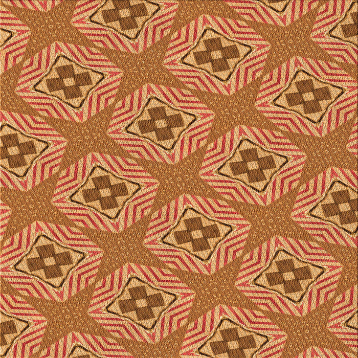 Round Patterned Red Rug, pat2530org