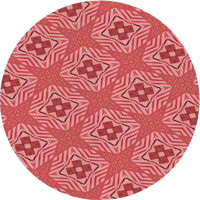 Square Patterned Red Rug, pat2530rd